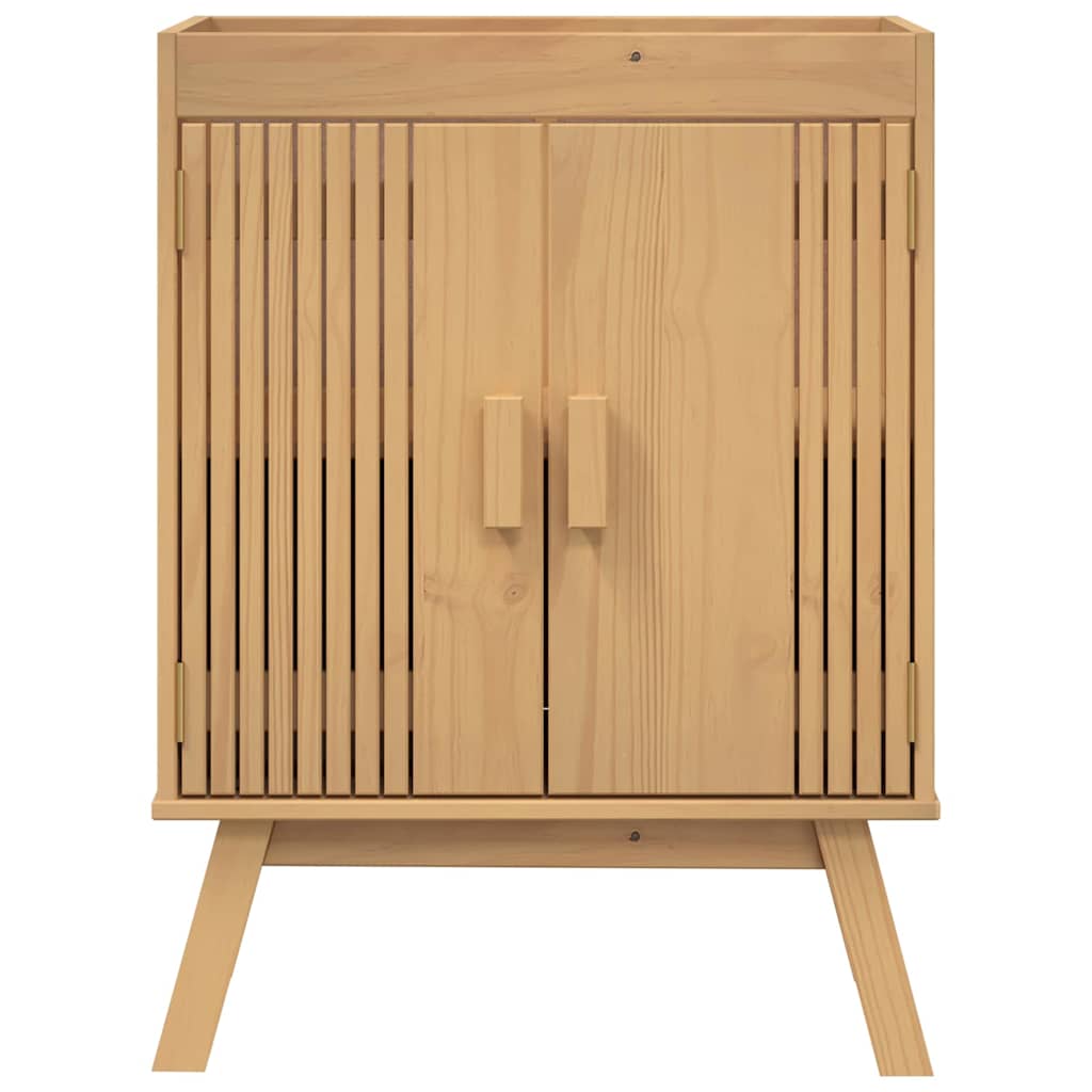 vidaXL Badezimmermöbel-Set mit Regal 4 pcs Braun Massivholz Kiefer
