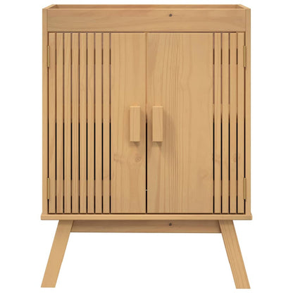 vidaXL Badezimmermöbel-Set mit Regal 4 pcs Braun Massivholz Kiefer