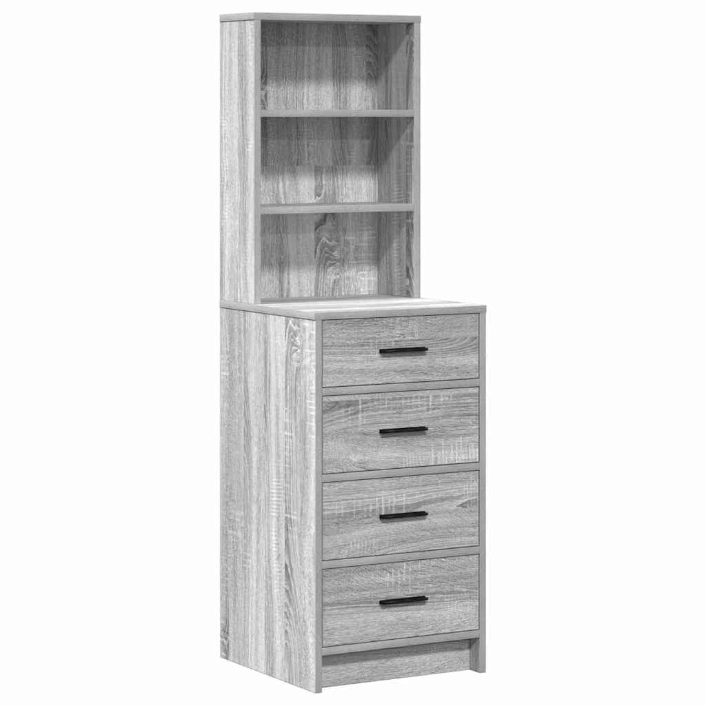 Schminktisch mit Schubladen 3 pcs Graues Sonoma Holzwerkstoff