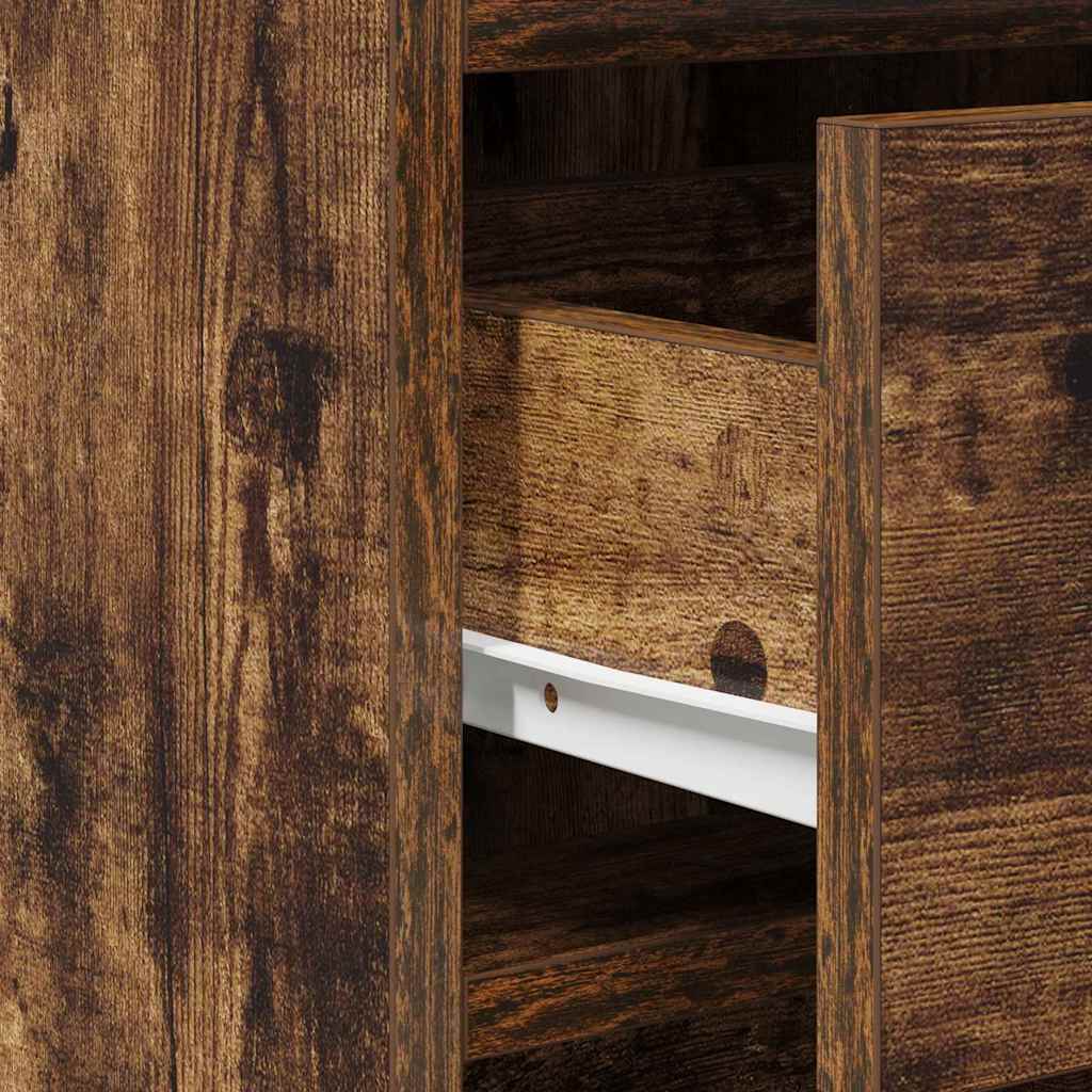 Schminktisch mit Spiegelbeleuchtung 3 pcs Braun Holzwerkstoff