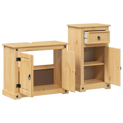 vidaXL Ensemble de meubles de salle de bain 2 pièces "Corona" en pin massif