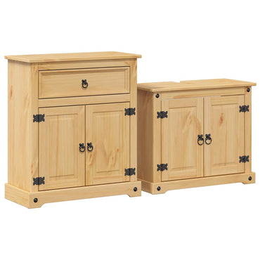 vidaXL Ensemble de meubles de salle de bain 2 pièces "Corona" en pin massif