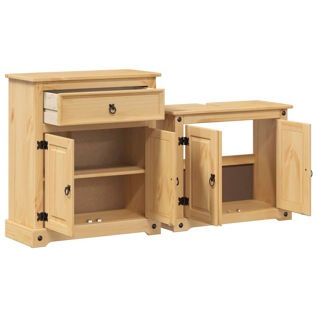 vidaXL Ensemble de meubles de salle de bain 2 pièces "Corona" en pin massif
