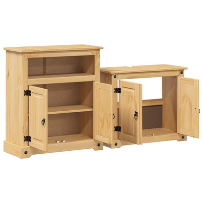 vidaXL 2-teiliges Badmöbel-Set "Corona" Massivholz Kiefer