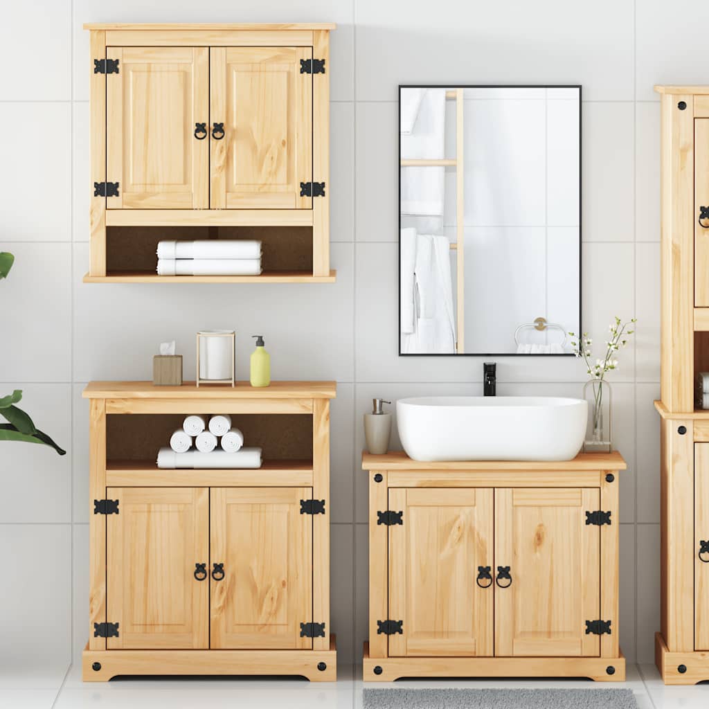 vidaXL Ensemble de meubles de salle de bain 3 pièces CoronaBois de pin massif