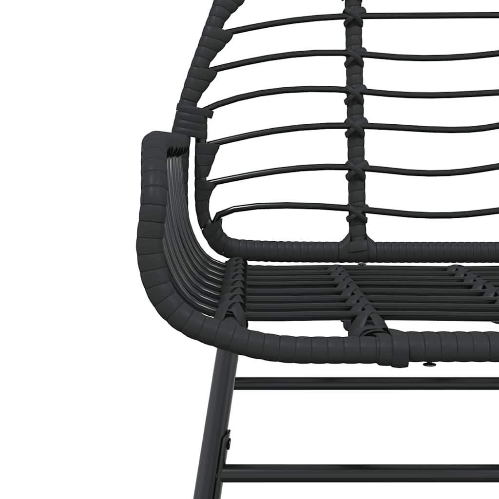vidaXL 5-teiliges Garten-Esszimmerset aus schwarzem Polyrattanglas