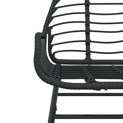 vidaXL 5-teiliges Garten-Esszimmerset aus schwarzem Polyrattanglas