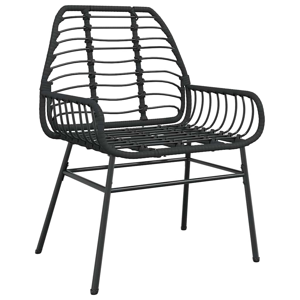 vidaXL Ensemble de salle à manger de jardin 7 pièces en résine tressée noire et verre