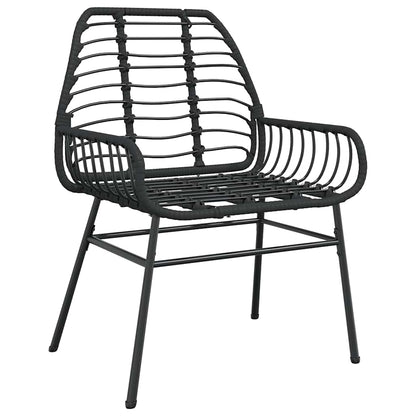 vidaXL Ensemble de salle à manger de jardin 7 pièces en résine tressée noire et verre