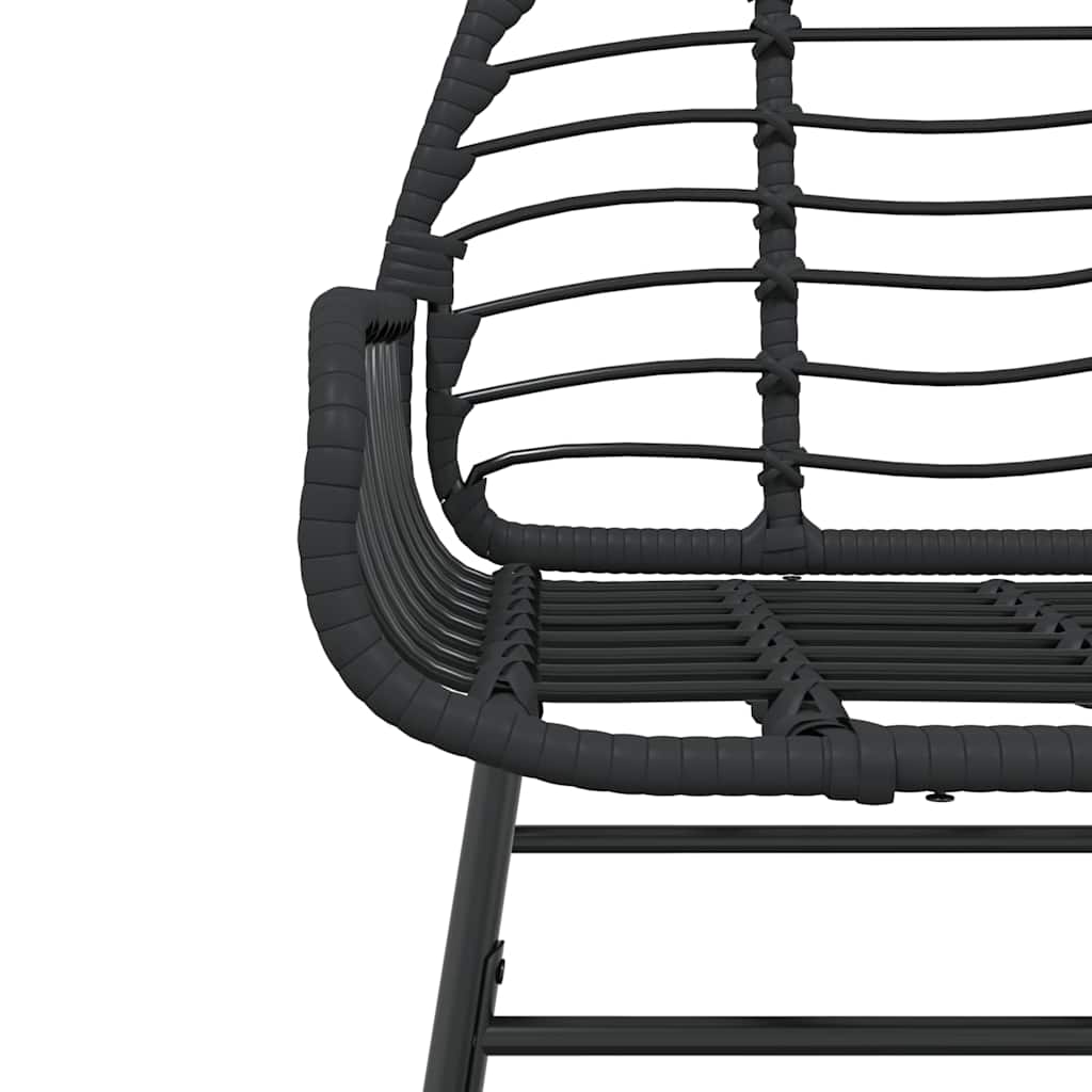 vidaXL Ensemble de salle à manger de jardin 7 pièces en résine tressée noire et verre