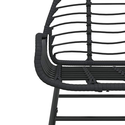 vidaXL Ensemble de salle à manger de jardin 7 pièces en résine tressée noire et verre