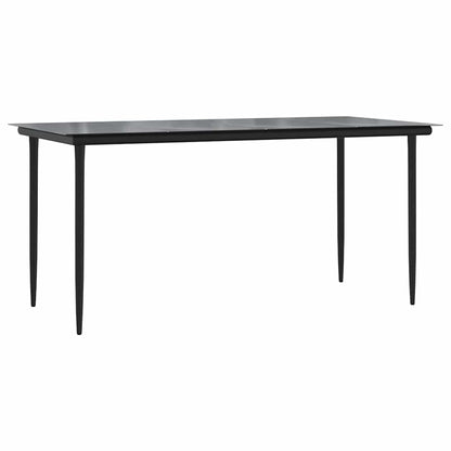 vidaXL Ensemble de salle à manger de jardin 7 pièces en résine tressée noire et verre