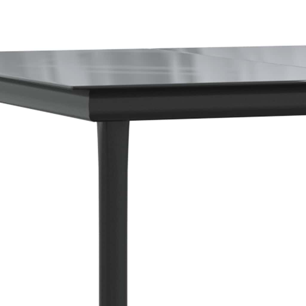 vidaXL Ensemble de salle à manger de jardin 7 pièces en résine tressée noire et verre