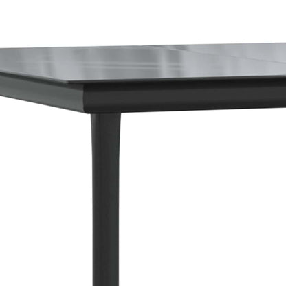 vidaXL Ensemble de salle à manger de jardin 7 pièces en résine tressée noire et verre