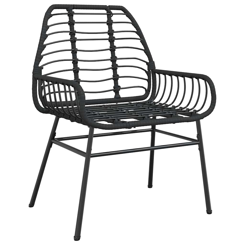 vidaXL Ensemble de salle à manger de jardin 9 pcs en résine tressée et verre noir