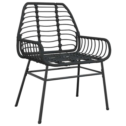vidaXL Ensemble de salle à manger de jardin 9 pcs en résine tressée et verre noir