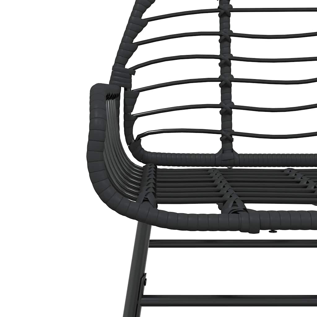 vidaXL Ensemble de salle à manger de jardin 9 pcs en résine tressée et verre noir