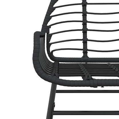 vidaXL Ensemble de salle à manger de jardin 9 pcs en résine tressée et verre noir