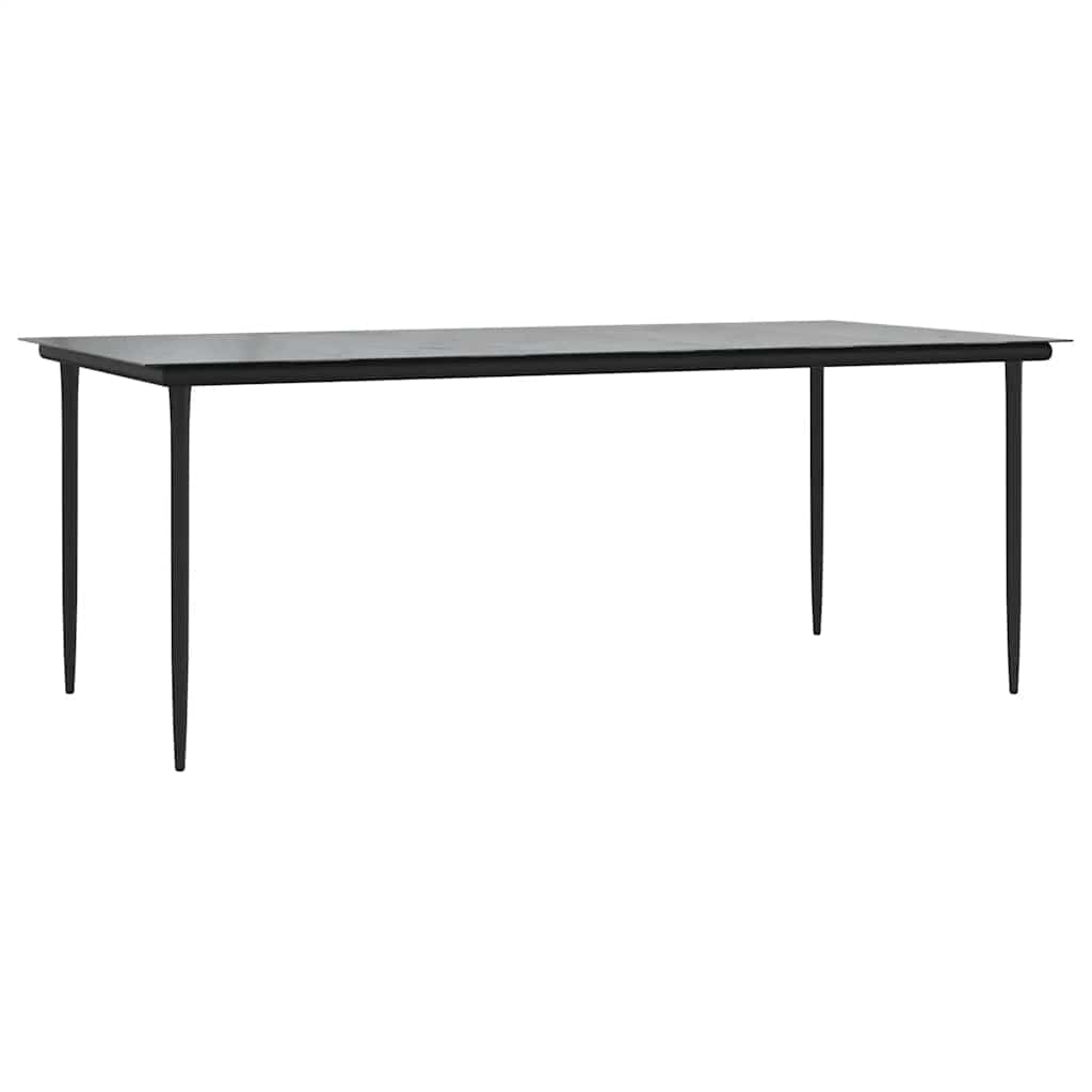 vidaXL Ensemble de salle à manger de jardin 9 pcs en résine tressée et verre noir