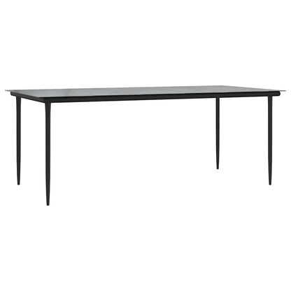 vidaXL Ensemble de salle à manger de jardin 9 pcs en résine tressée et verre noir