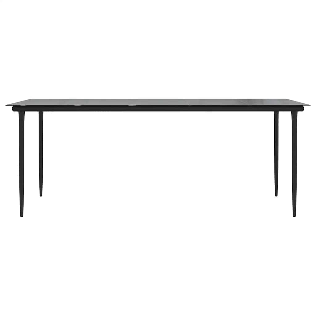 vidaXL Ensemble de salle à manger de jardin 9 pcs en résine tressée et verre noir