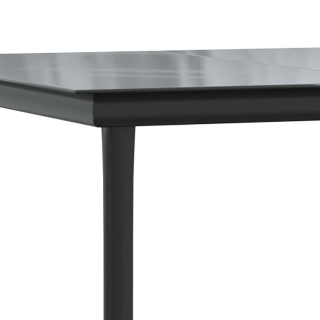 vidaXL Ensemble de salle à manger de jardin 9 pcs en résine tressée et verre noir