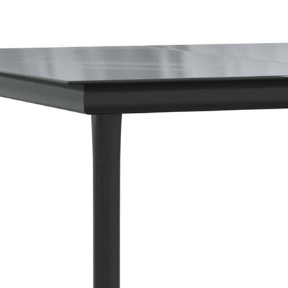 vidaXL Ensemble de salle à manger de jardin 9 pcs en résine tressée et verre noir
