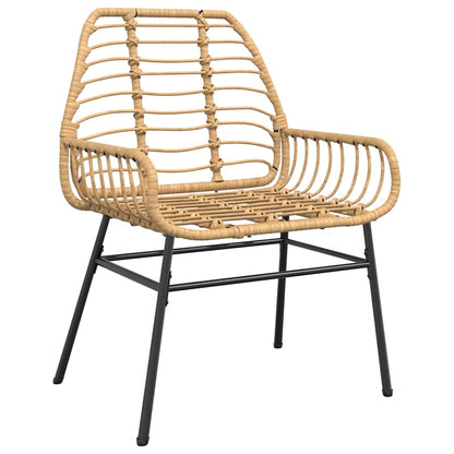 vidaXL 5-teiliges Garten-Esszimmerset Braunes Polyrattanglas