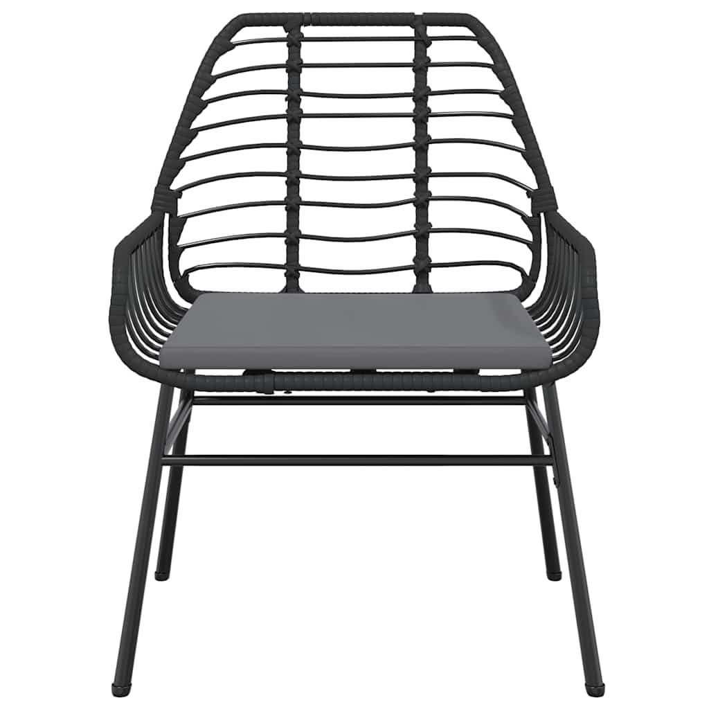 vidaXL 5-tlg. Garten-Essgruppe mit Kissen Schwarz Poly Rattan Glas