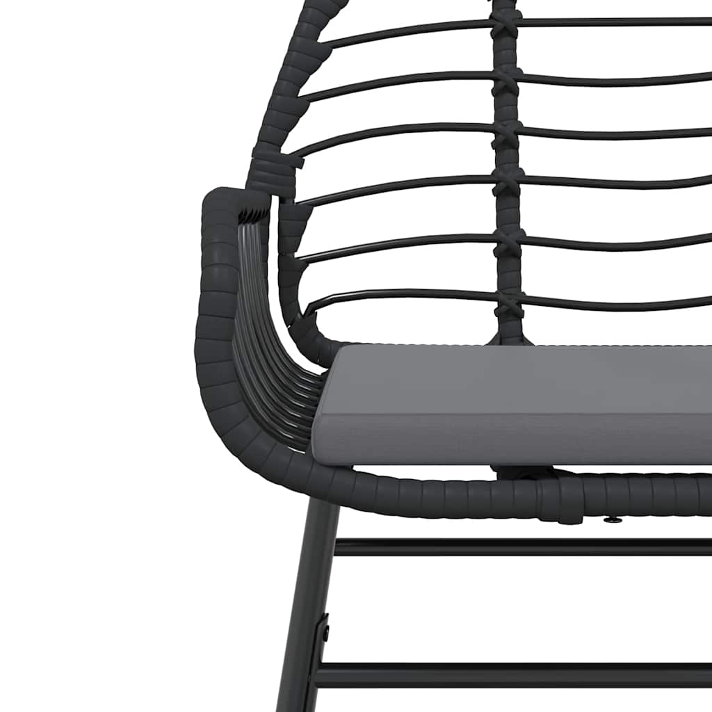 vidaXL 5-tlg. Garten-Essgruppe mit Kissen Schwarz Poly Rattan Glas