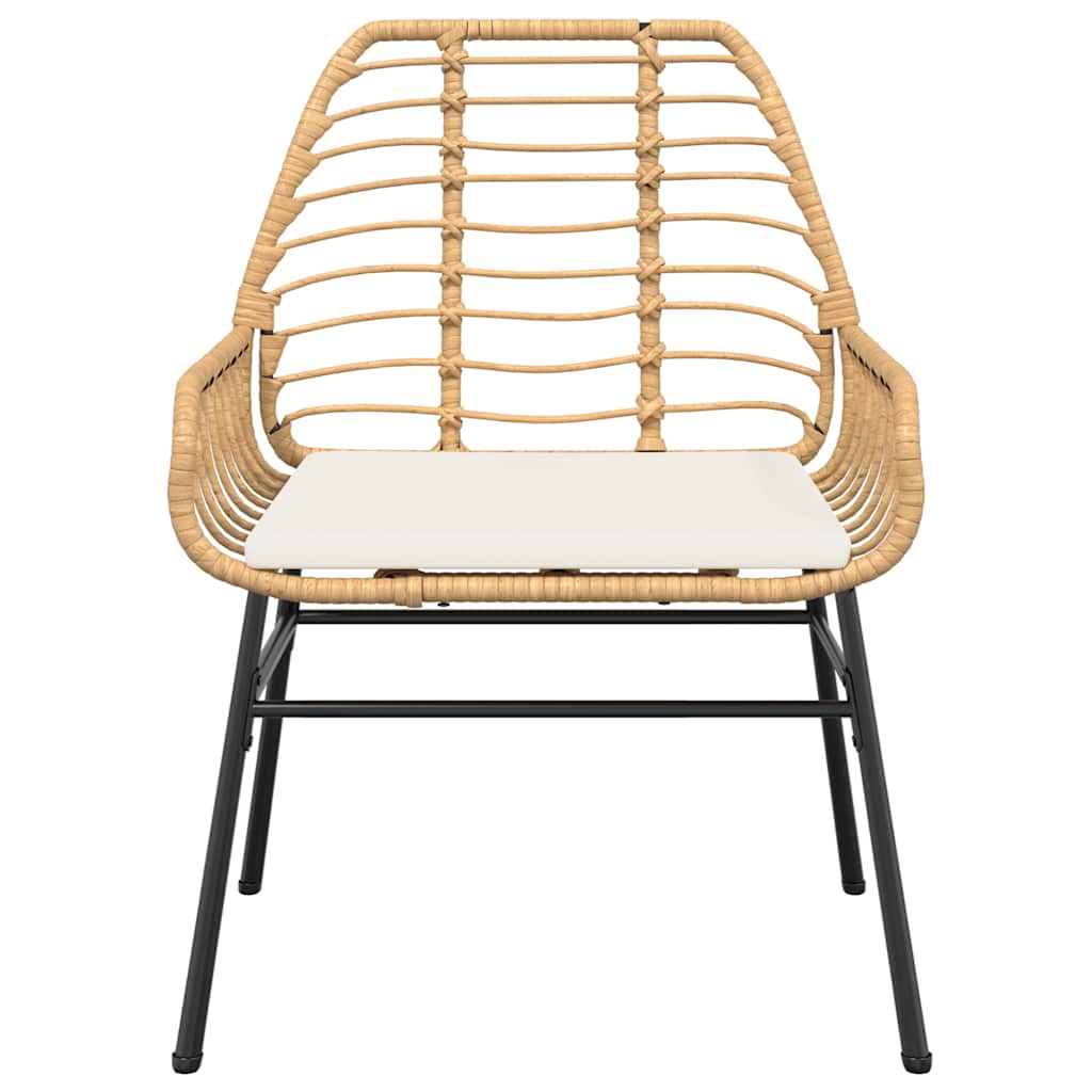 vidaXL 5-tlg. Garten-Essgruppe mit Kissen Braun Poly Rattan Glas