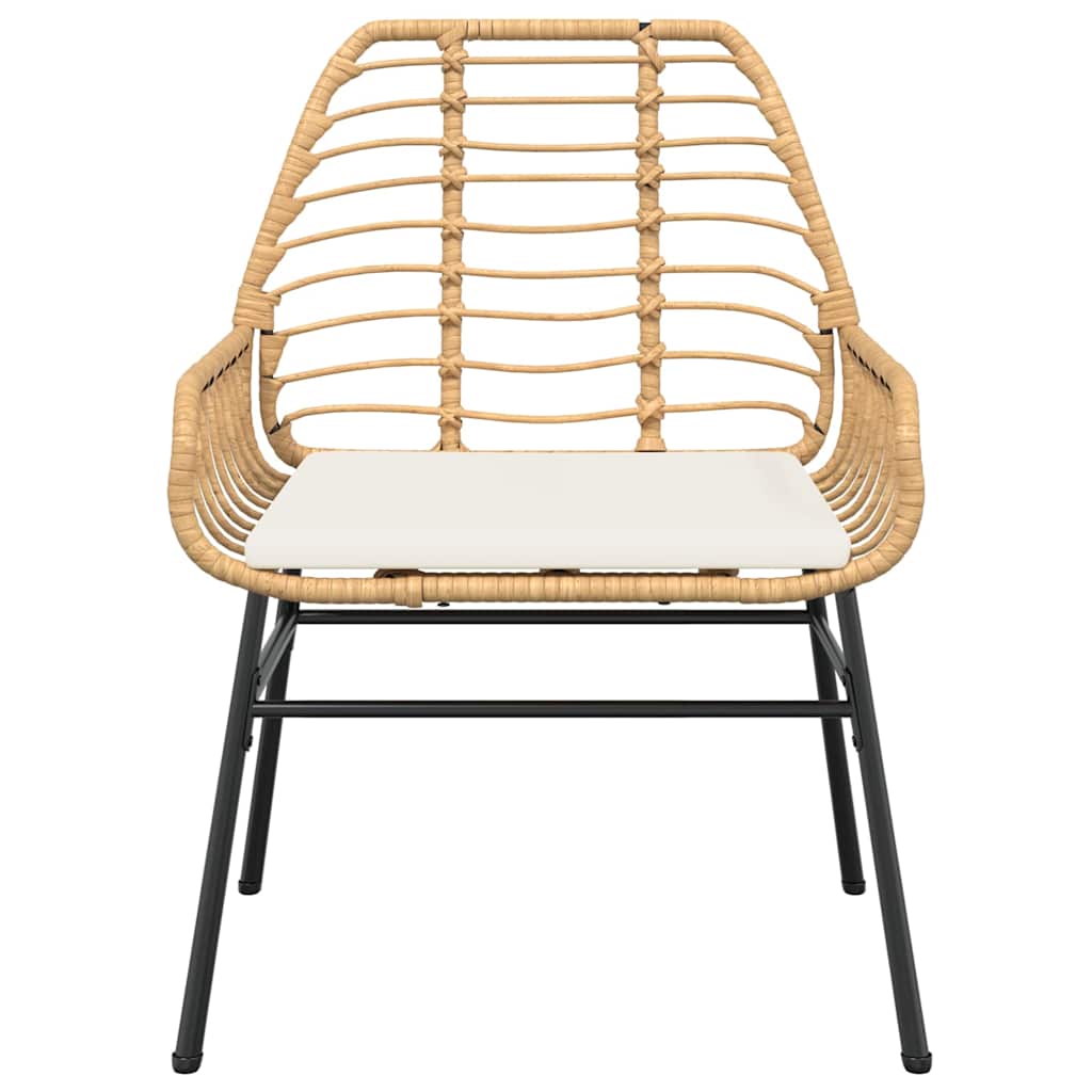 vidaXL 5-tlg. Garten-Essgruppe mit Kissen Braun Poly Rattan Glas