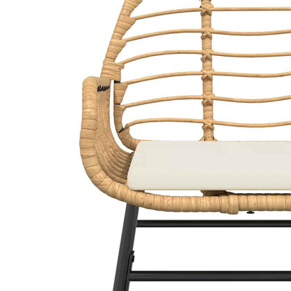 vidaXL 5-tlg. Garten-Essgruppe mit Kissen Braun Poly Rattan Glas