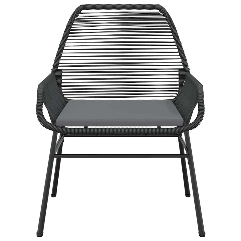 vidaXL 5-tlg. Garten-Essgruppe mit Kissen Schwarz Poly Rattan Glas