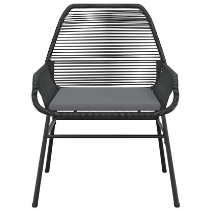 vidaXL 5-tlg. Garten-Essgruppe mit Kissen Schwarz Poly Rattan Glas