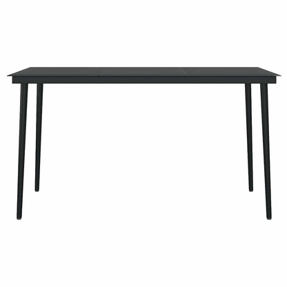 vidaXL 5-tlg. Garten-Essgruppe mit Kissen Schwarz Poly Rattan Glas