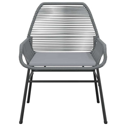 vidaXL 5-tlg. Garten-Essgruppe mit Kissen Grau Poly Rattan Glas
