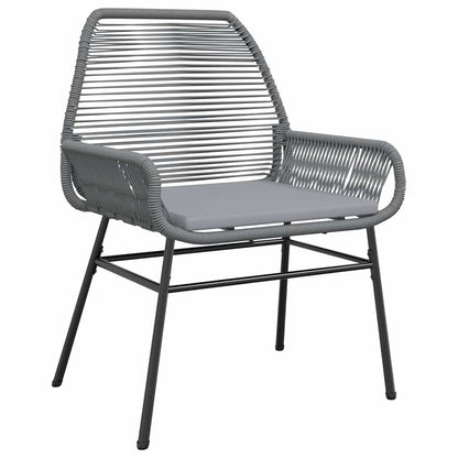 vidaXL 5-tlg. Garten-Essgruppe mit Kissen Grau Poly Rattan Glas