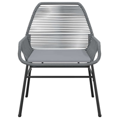 vidaXL 5-tlg. Garten-Essgruppe mit Kissen Grau Poly Rattan Glas
