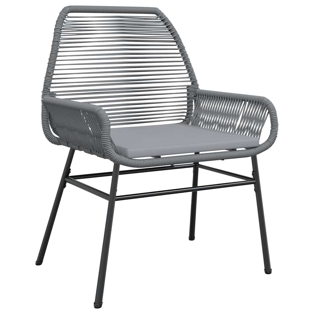 vidaXL 5-tlg. Garten-Essgruppe mit Kissen Grau Poly Rattan Glas