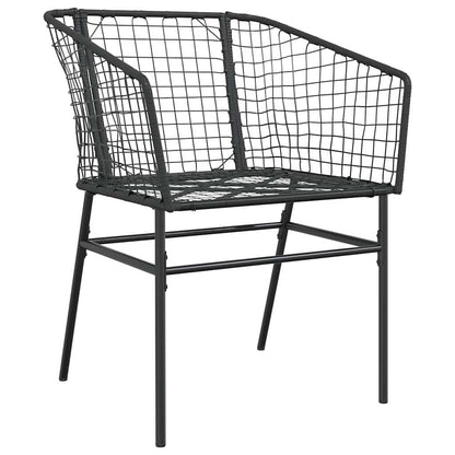 vidaXL 5-teiliges Garten-Esszimmerset aus schwarzem Polyrattanglas