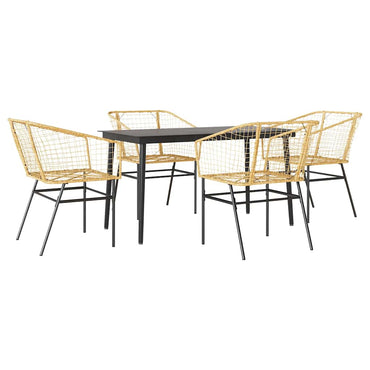 vidaXL 5-teiliges Garten-Esszimmerset Braunes Polyrattanglas