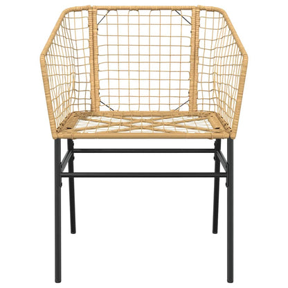 vidaXL Salon de jardin 5 pcs Marron Résine tressée et verre