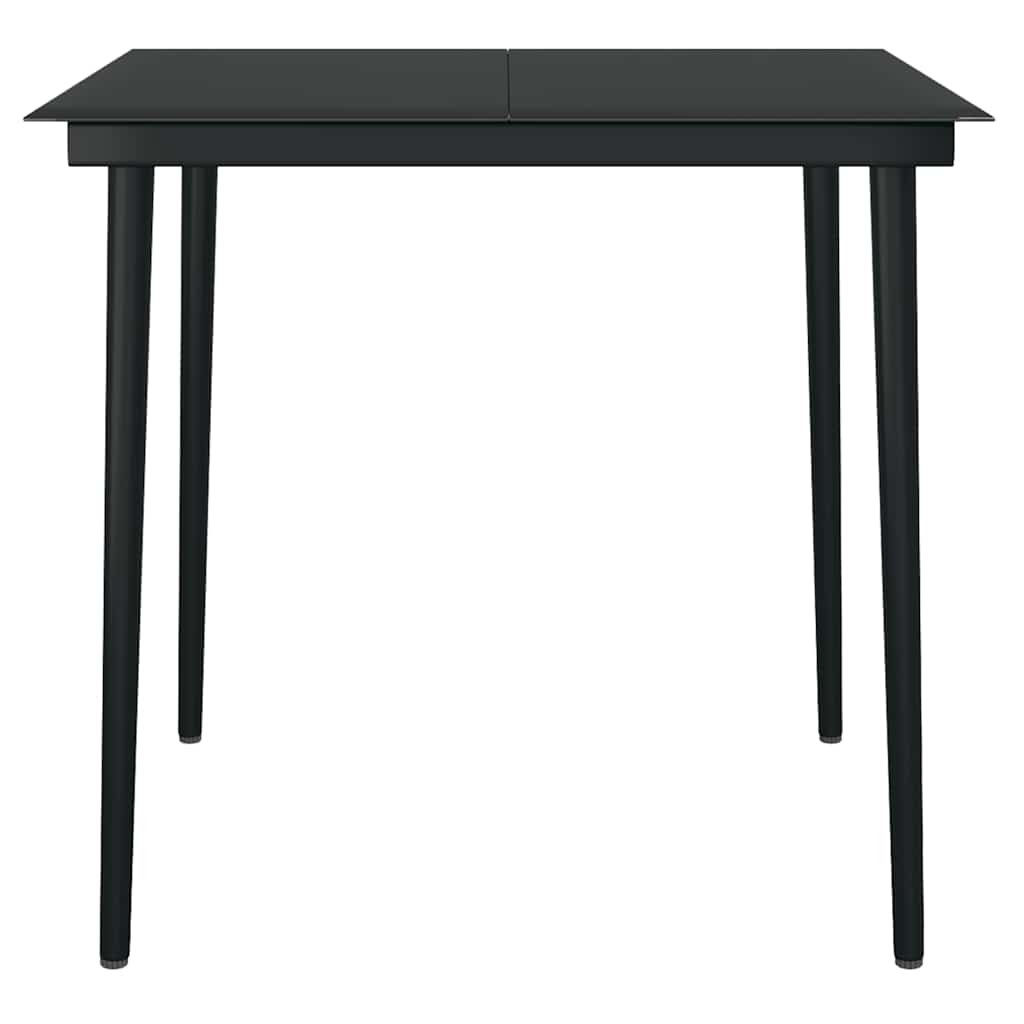 vidaXL 5-tlg. Garten-Essgruppe mit Kissen Schwarz Poly Rattan Glas