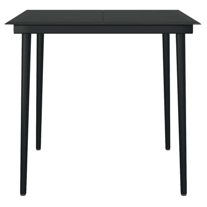 vidaXL 5-tlg. Garten-Essgruppe mit Kissen Schwarz Poly Rattan Glas