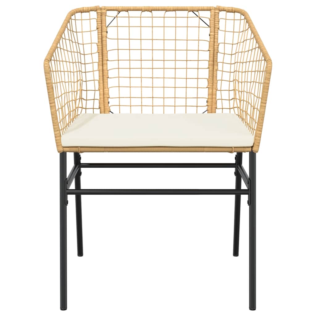 vidaXL 5-tlg. Garten-Essgruppe mit Kissen Braun Poly Rattan Glas
