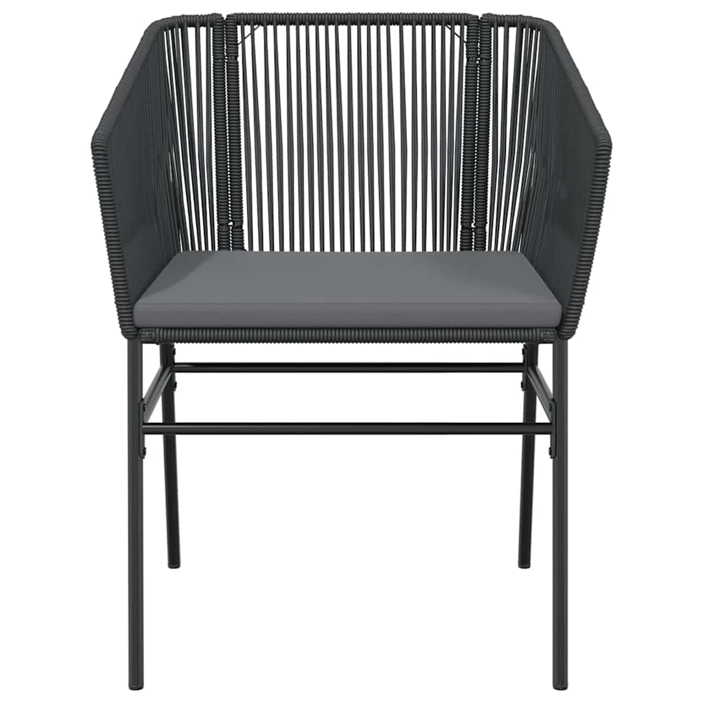 vidaXL 5-tlg. Garten-Essgruppe mit Kissen Schwarz Poly Rattan Glas