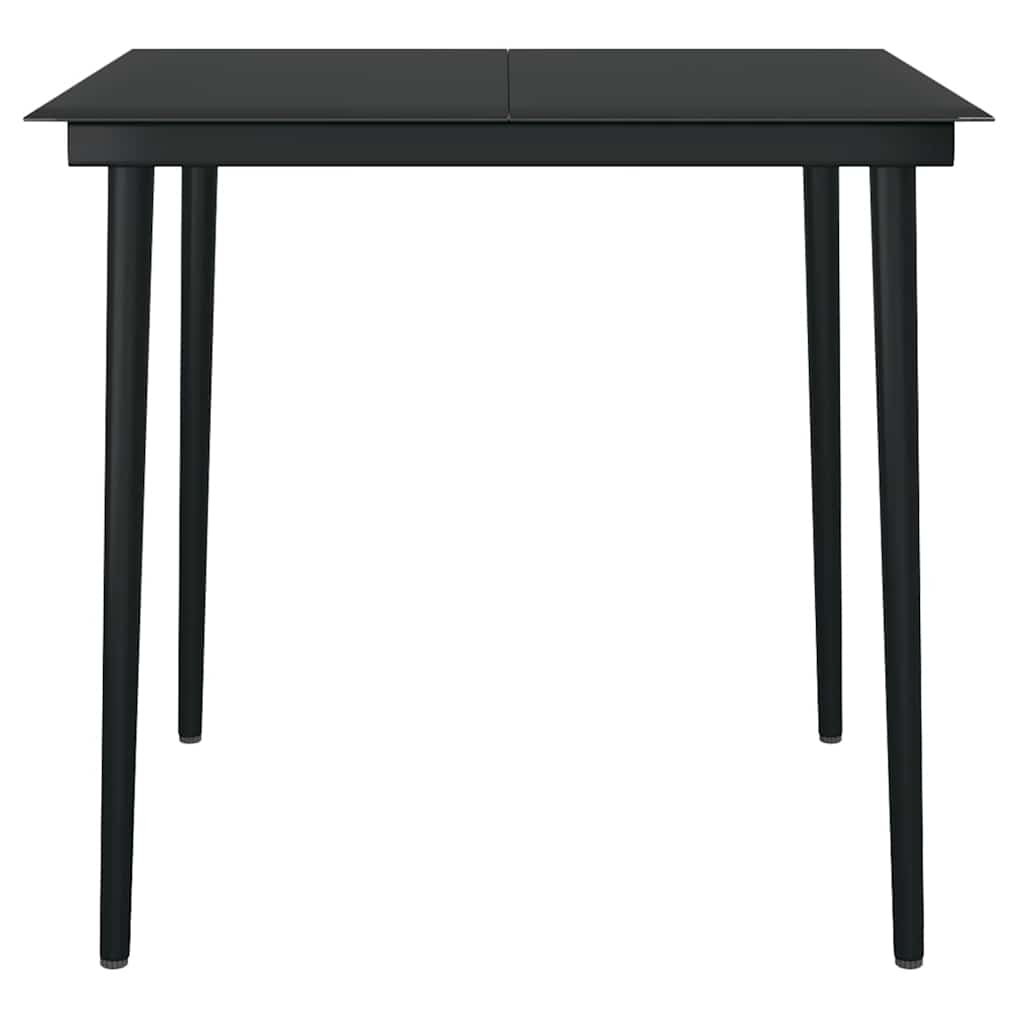 vidaXL 5-tlg. Garten-Essgruppe mit Kissen Schwarz Poly Rattan Glas