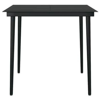 vidaXL 5-tlg. Garten-Essgruppe mit Kissen Schwarz Poly Rattan Glas