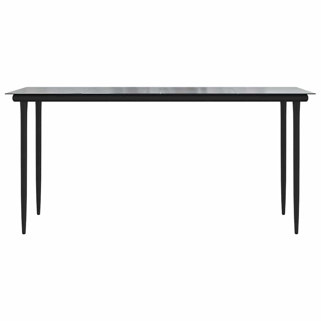 vidaXL 5-tlg. Garten-Essgruppe mit Kissen Schwarz Poly Rattan Glas